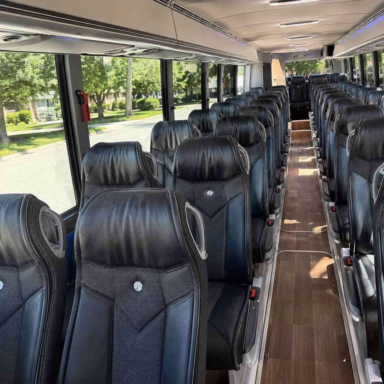 tempe 40 passenger charter bus inside