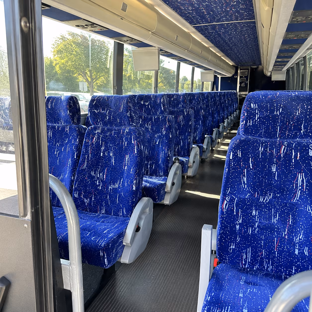 tempe 50 passenger charter bus inside